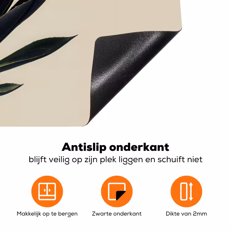 Agaveplant - Symmetrisch - Groen Inductie beschermer vinyl 3mm klein -zzzzzzz-td-onderkant