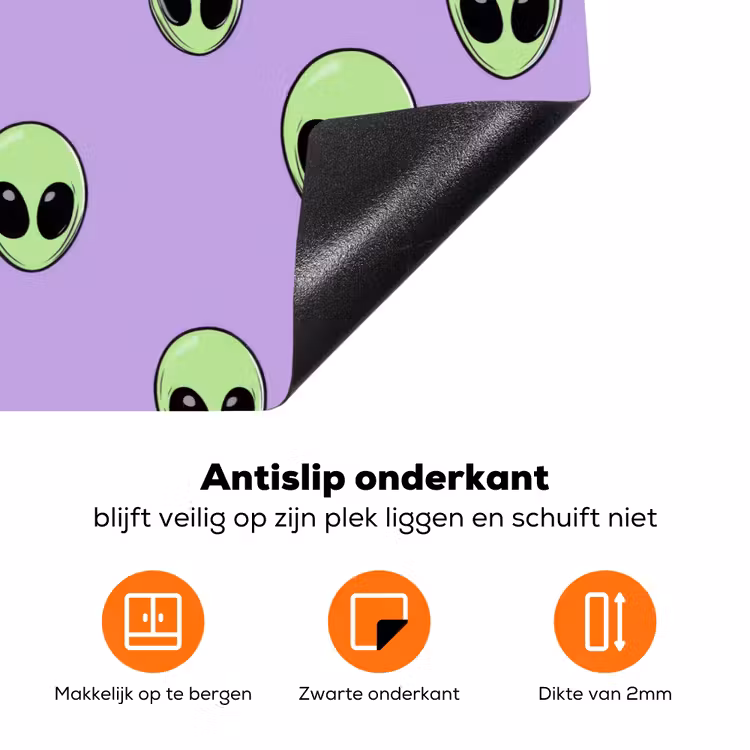 Alien - Retro - Lila Inductie beschermer vinyl 3mm klein 276 -zzzzzzz-td-onderkant