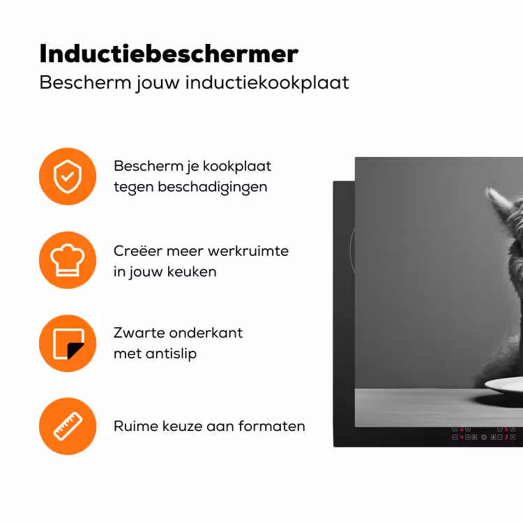 Alpaca - Pasta - Zwart - Wit - Grappig - Dieren Inductie beschermer vinyl 3mm klein -zzzzzzz-td-ups
