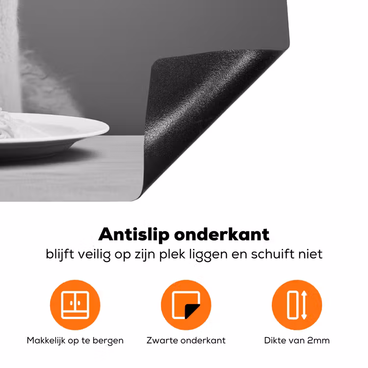 Alpaca - Pasta - Zwart - Wit - Grappig - Dieren Inductie beschermer vinyl 3mm klein -zzzzzzz-td-onderkant