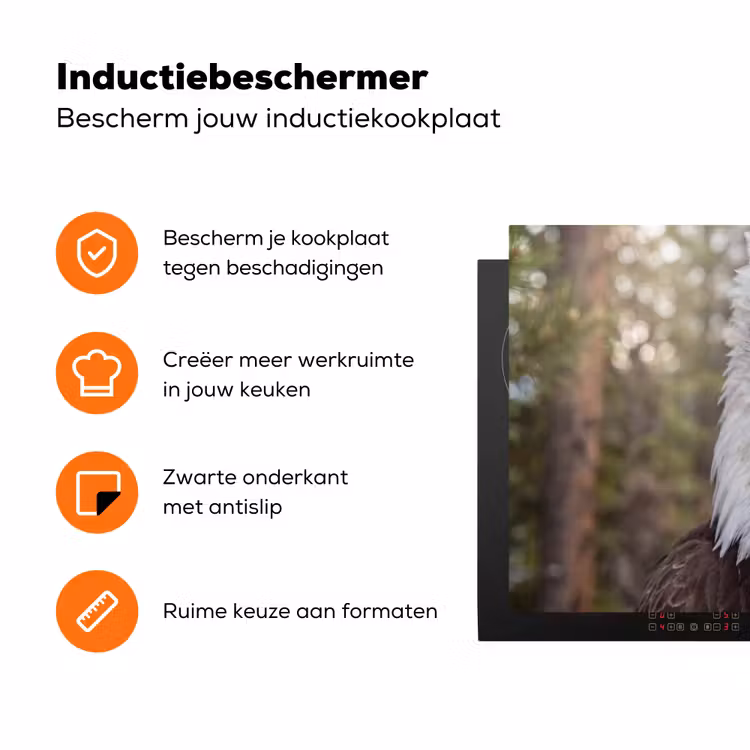 Amerikaans - Zeearend - Portret - Geel Inductie beschermer vinyl 3mm klein -zzzzzzz-td-ups