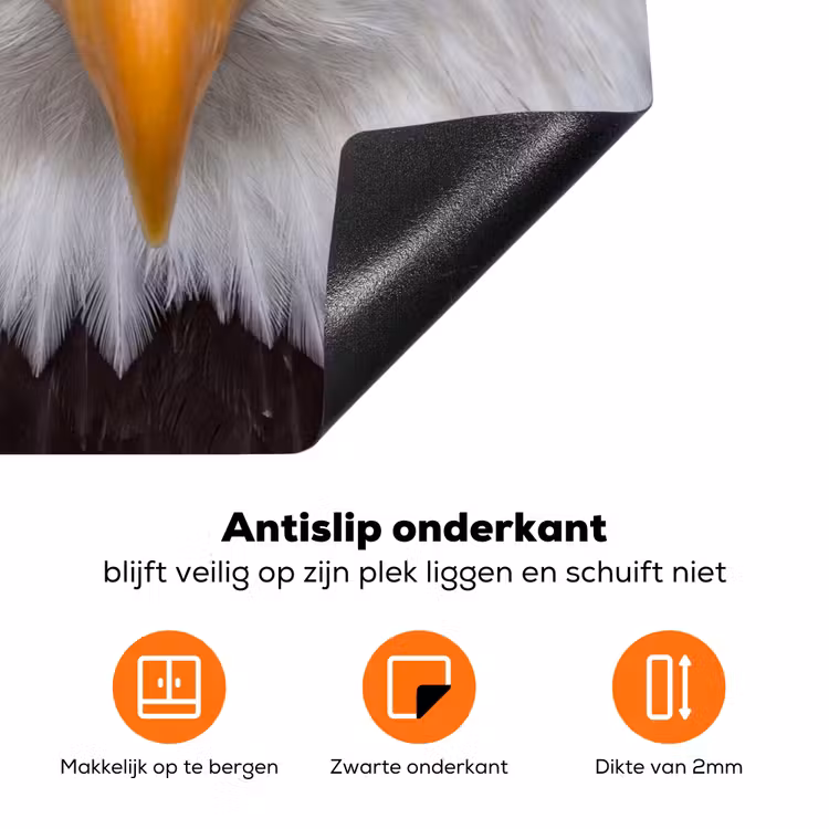 Amerikaans - Zeearend - Portret - Geel Inductie beschermer vinyl 3mm klein -zzzzzzz-td-onderkant