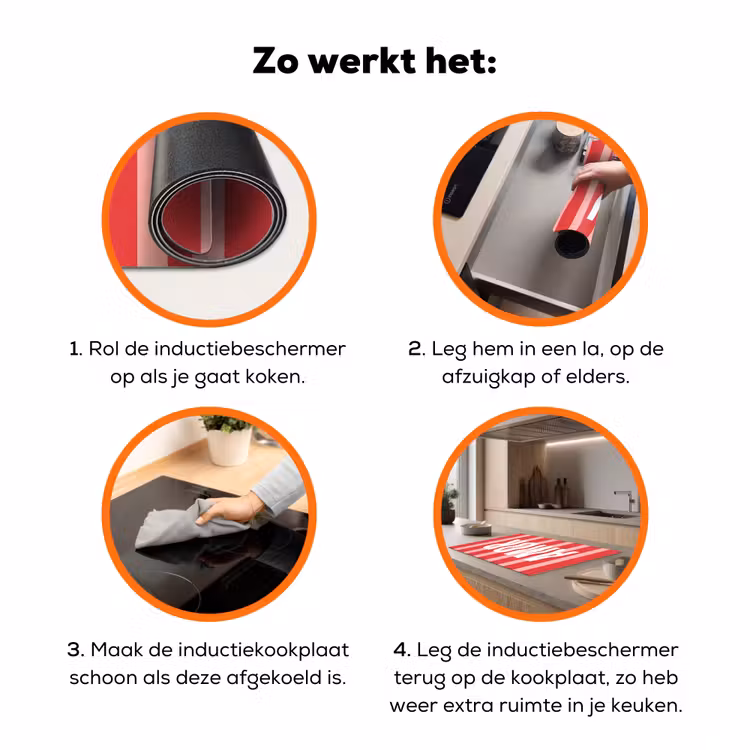 Amor - Strepen - Rood - Roze Inductie beschermer vinyl 3mm klein -zzzzzzz-td-werking