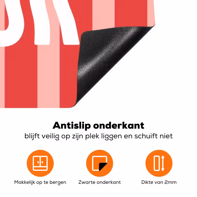Amor - Strepen - Rood - Roze Inductie beschermer vinyl 3mm klein -zzzzzzz-td-onderkant