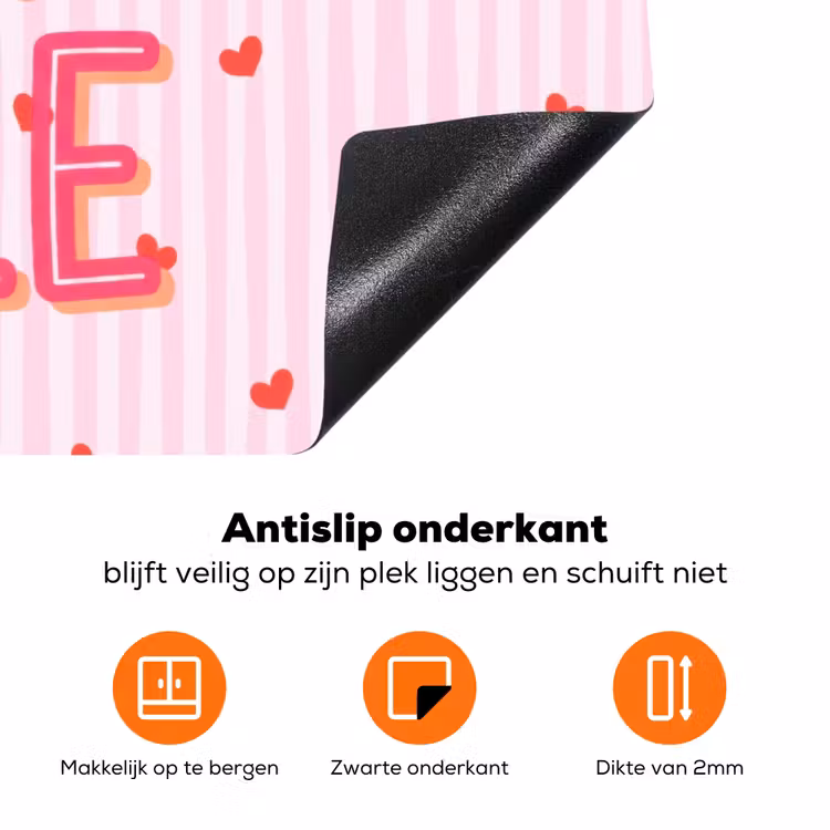 Amore vita sole - Roze - Hartjes Inductie beschermer vinyl 3mm klein -zzzzzzz-td-onderkant