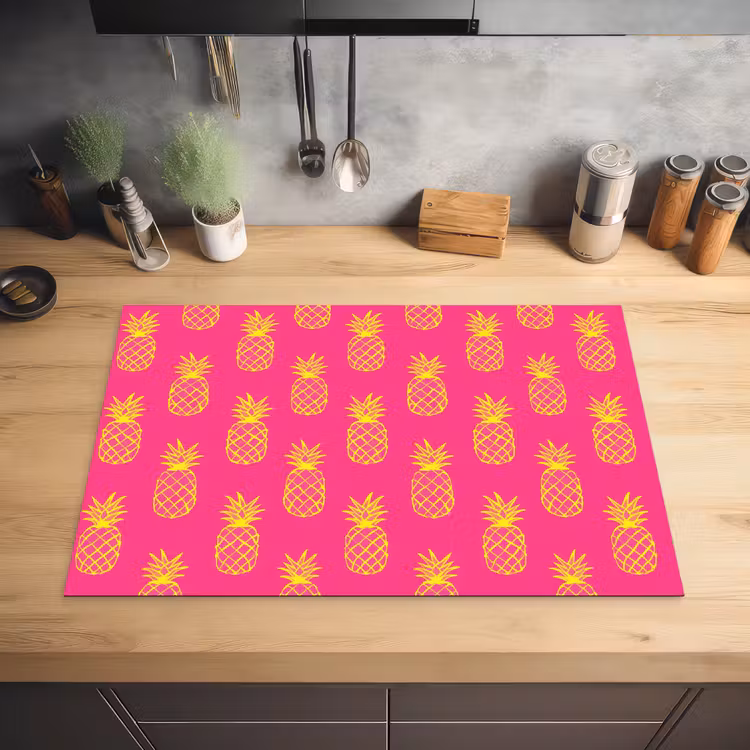 Ananas - Trendy - Roze Inductie beschermer vinyl 3mm klein 276 -sfeer5