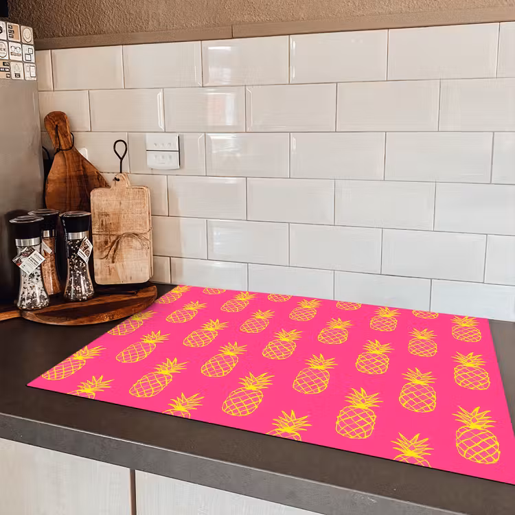 Ananas - Trendy - Roze Inductie beschermer vinyl 3mm klein 276 -sfeer3