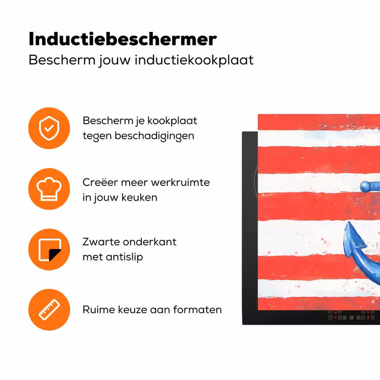 Anker - Verfspatten - Rood - Blauw Inductie beschermer vinyl 3mm klein -zzzzzzz-td-ups