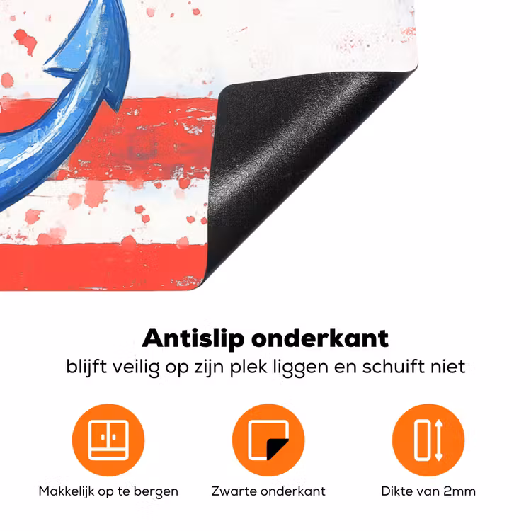Anker - Verfspatten - Rood - Blauw Inductie beschermer vinyl 3mm klein -zzzzzzz-td-onderkant