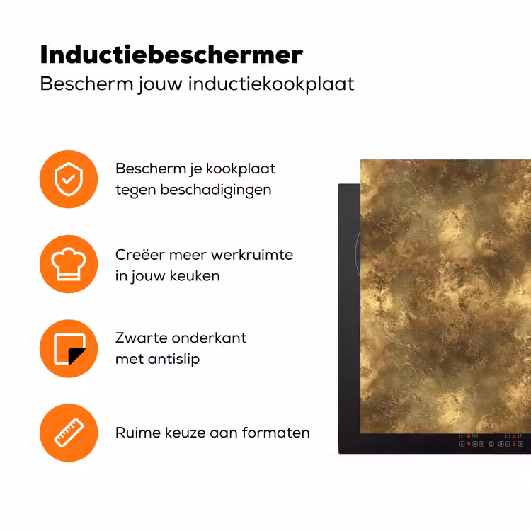 Antiek - Metaallook - Goud Inductie beschermer vinyl 3mm klein 276 -zzzzzzz-td-ups