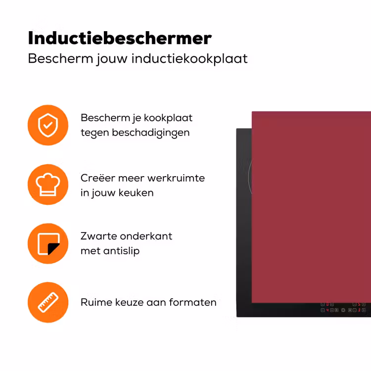 Antique - Ruby - Rood Inductie beschermer vinyl 3mm klein 276 -zzzzzzz-td-ups
