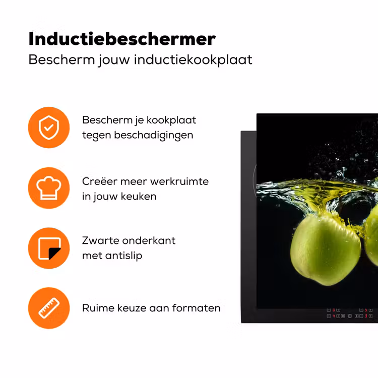 Appels in Aqua Inductie beschermer vinyl 3mm klein -zzzzzzz-td-ups
