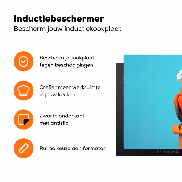 Ara - Koksmuts - Sokkel - Grappig Inductie beschermer vinyl 3mm klein -zzzzzzz-td-ups