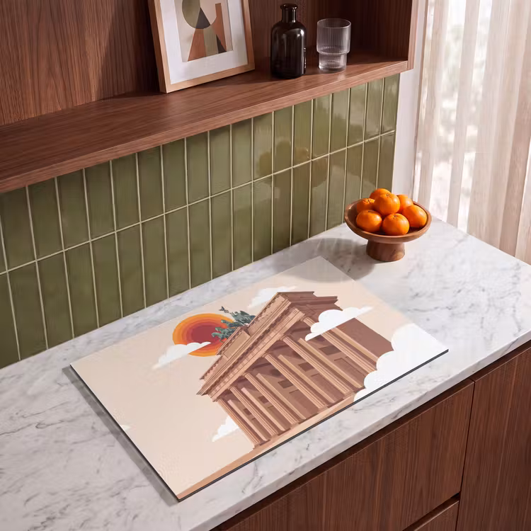 Architectuur - Brandenburg - Berlijn - Zonsondergang - Historisch Inductie beschermer vinyl 3mm klein -sfeer8