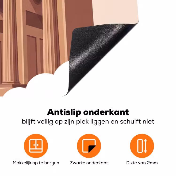 Architectuur - Brandenburg - Berlijn - Zonsondergang - Historisch Inductie beschermer vinyl 3mm klein -zzzzzzz-td-onderkant