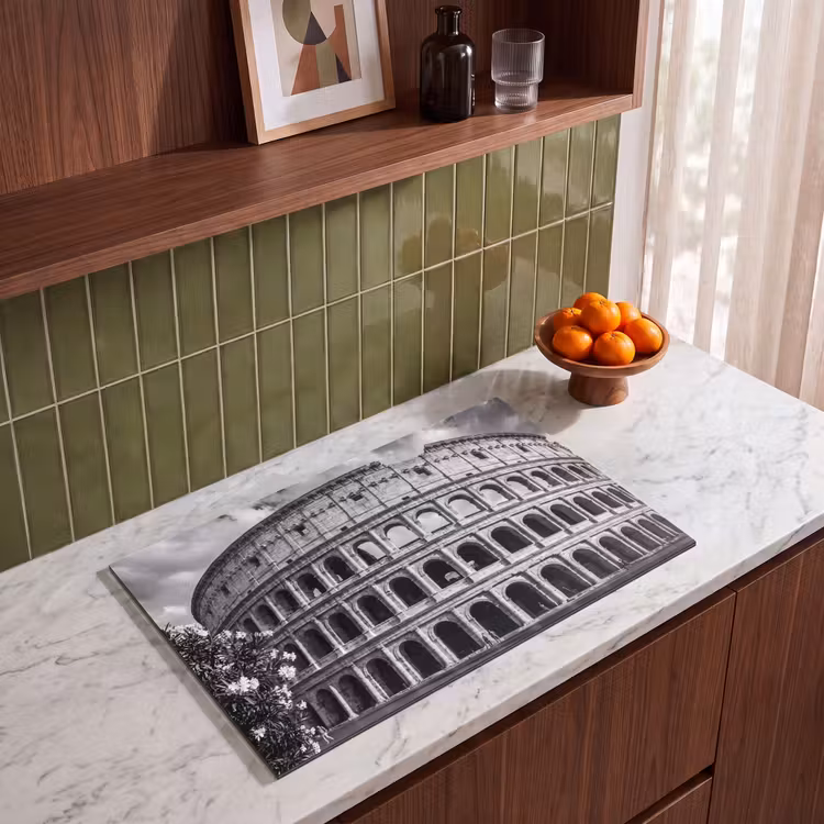 Architectuur - Colosseum - Rome - Historisch - Zwart-wit Inductie beschermer vinyl 3mm klein -sfeer8