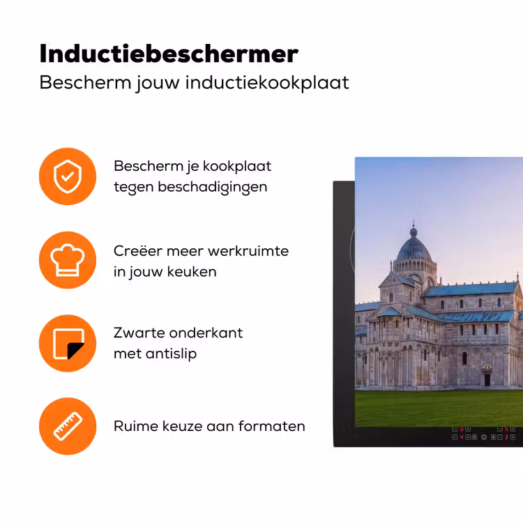 Architectuur - Toren - Pisa - Italië - Zonsondergang Inductie beschermer vinyl 3mm klein -zzzzzzz-td-ups