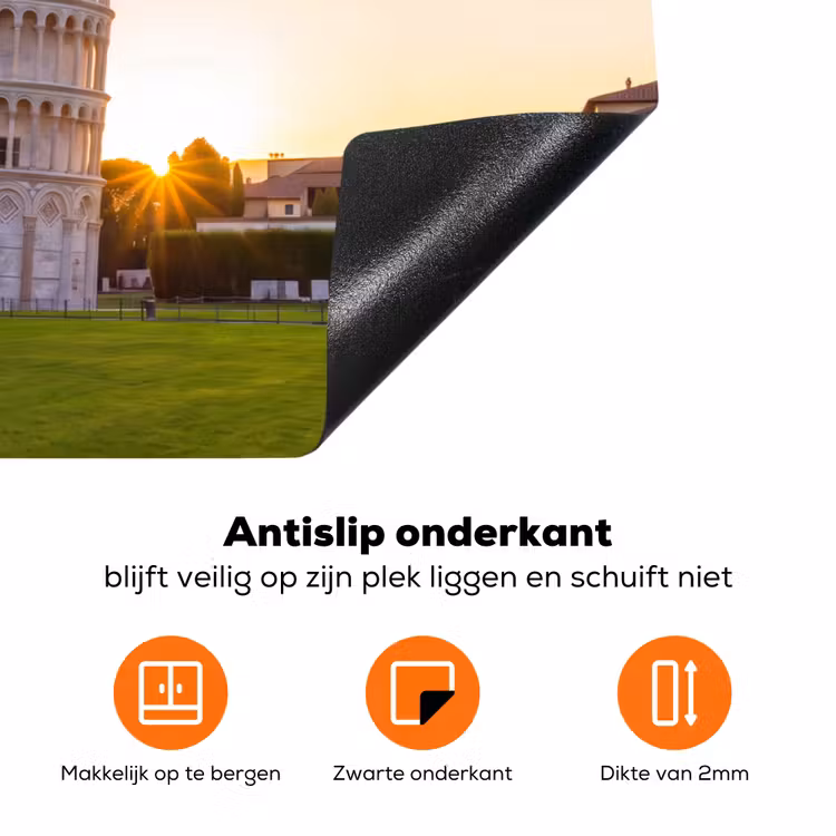 Architectuur - Toren - Pisa - Italië - Zonsondergang Inductie beschermer vinyl 3mm klein -zzzzzzz-td-onderkant