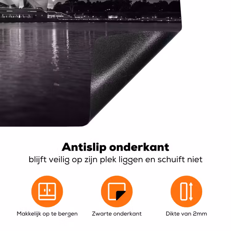Architectuur - Water - Stad - Modern - Zwart-wit Inductie beschermer vinyl 3mm klein -zzzzzzz-td-onderkant