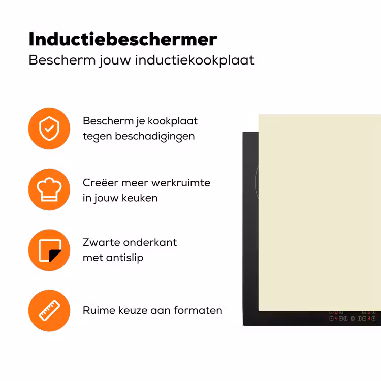 Arctic - Daisy - Nude Inductie beschermer vinyl 3mm klein 276 -zzzzzzz-td-ups