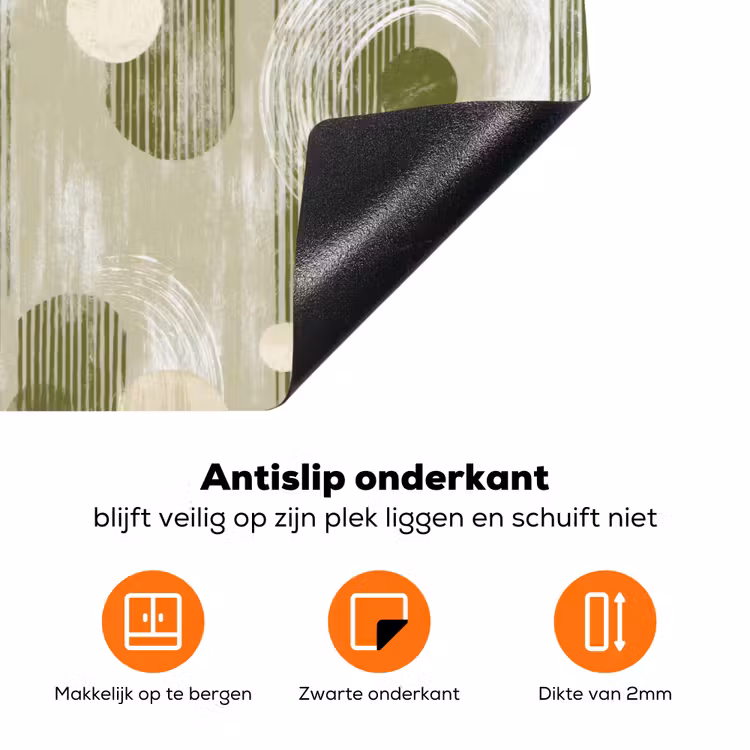 Artistiek - Modern - Groen Inductie beschermer vinyl 3mm klein 276 -zzzzzzz-td-onderkant