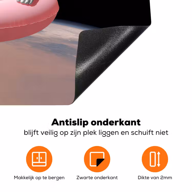 Astronaut - Flamingo - Zwemband - Roze Inductie beschermer vinyl 3mm klein -zzzzzzz-td-onderkant
