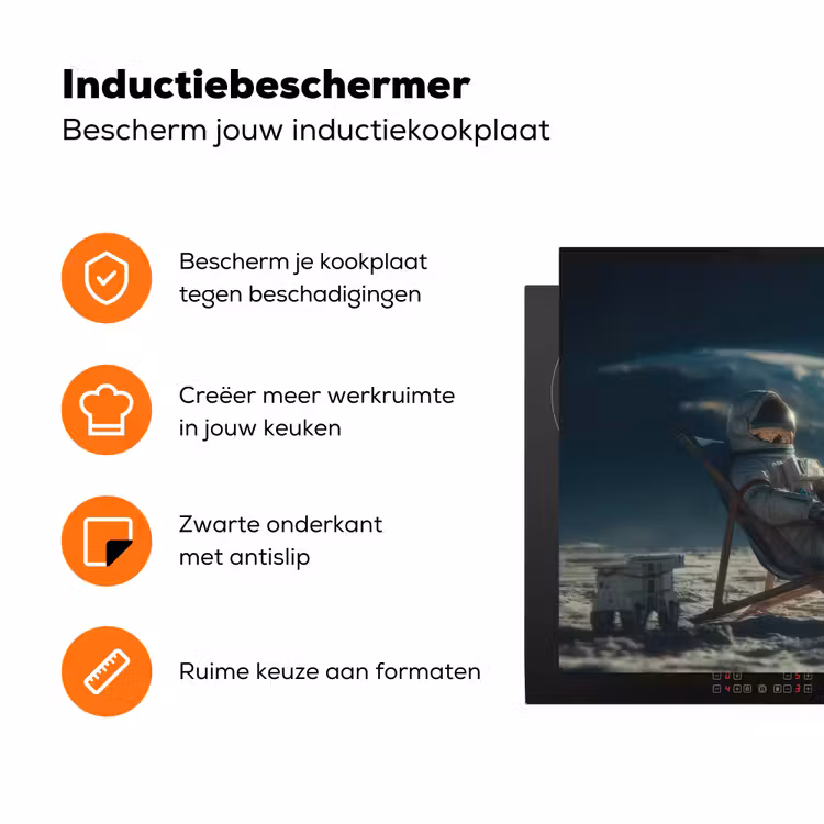 Astronaut - Kat - Glas - Stoel Inductie beschermer vinyl 3mm klein -zzzzzzz-td-ups