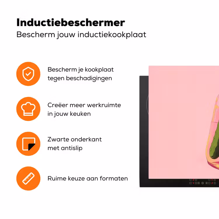 Augurken - Pot - Schaduw - Roze Inductie beschermer vinyl 3mm klein -zzzzzzz-td-ups