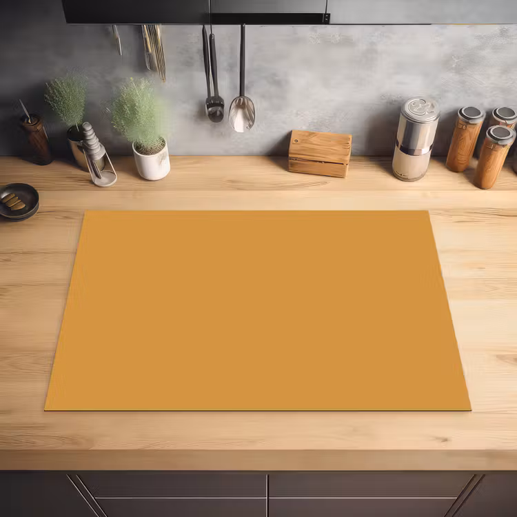 Autumn - Mustard - Geel Inductie beschermer vinyl 3mm klein 276 -sfeer5