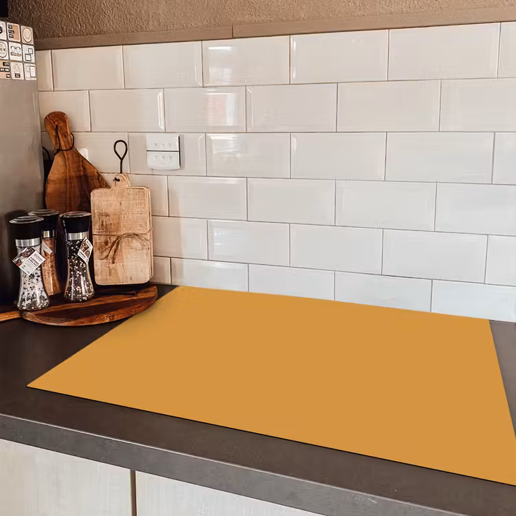 Autumn - Mustard - Geel Inductie beschermer vinyl 3mm klein 276 -sfeer3