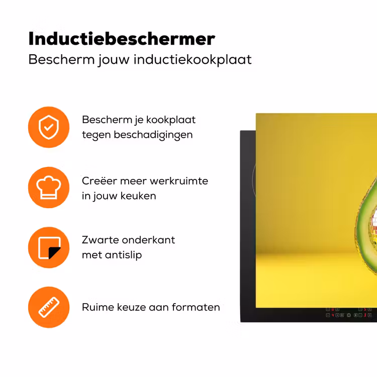 Avocado - Discobal - Geel - Glitter Inductie beschermer vinyl 3mm klein -zzzzzzz-td-ups