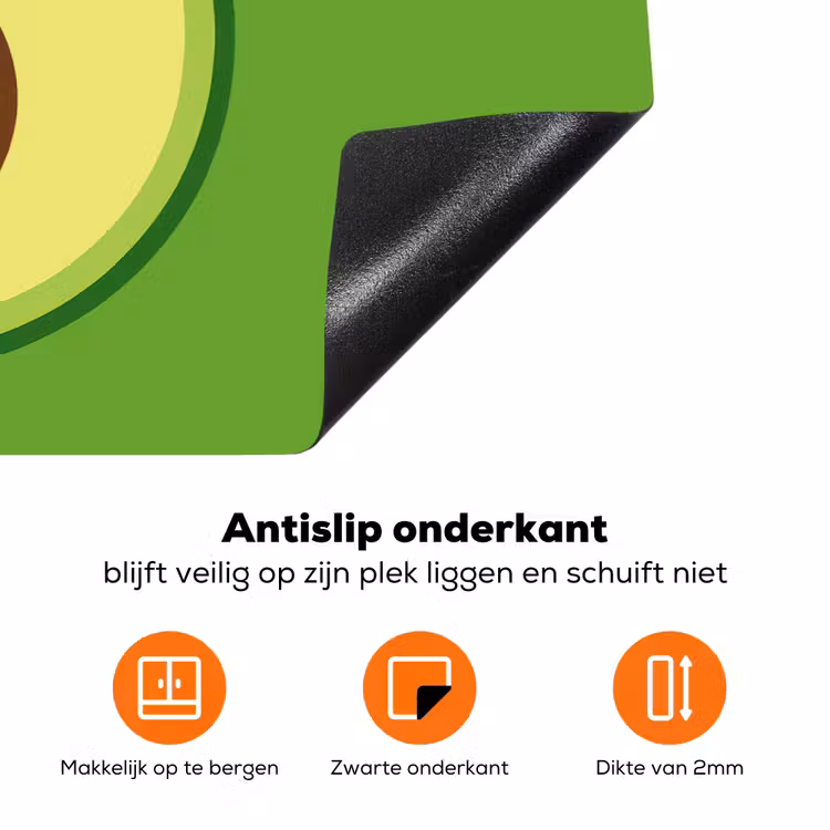 Avocado - Groen - Speels Inductie beschermer vinyl 3mm klein -zzzzzzz-td-onderkant