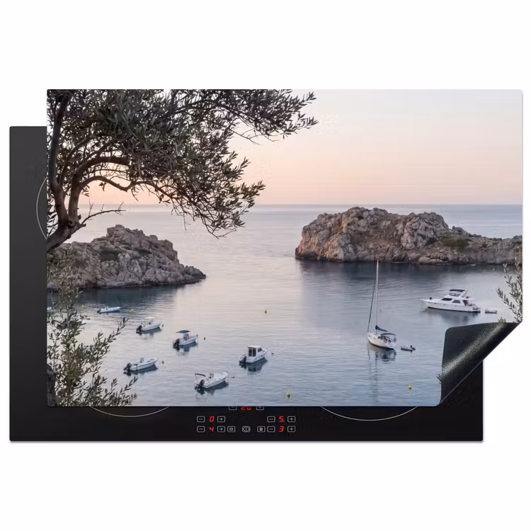Inductiebeschermer - Baai - boten - zonsondergang - Baai - boten - zonsondergang Inductie beschermer vinyl 3mm klein