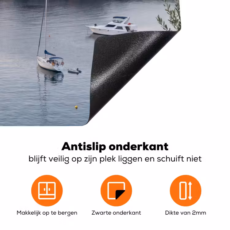 Inductiebeschermer - Baai - boten - zonsondergang - Baai - boten - zonsondergang Inductie beschermer vinyl 3mm klein