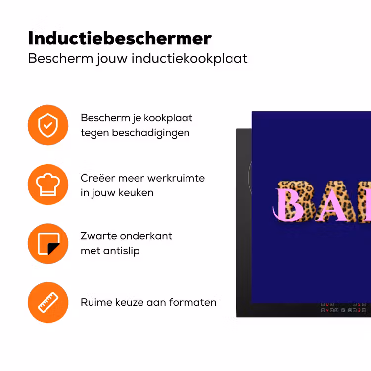 Badass - Panterpint - Schaduw - Roze Inductie beschermer vinyl 3mm klein -zzzzzzz-td-ups