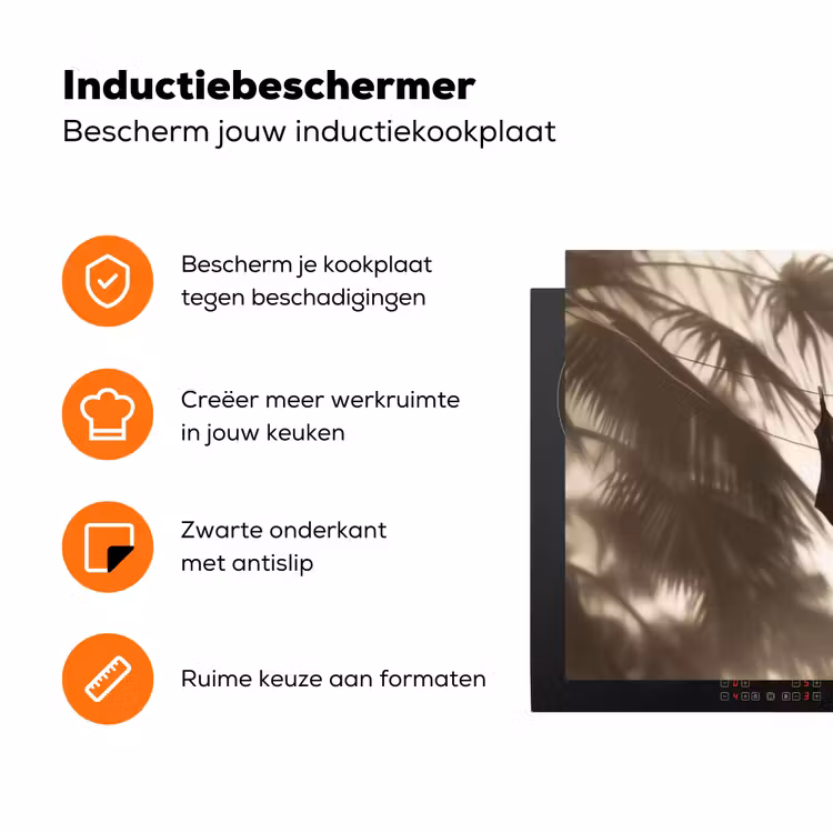 Badkleding - Palmbomen - Schaduw - Tropisch Inductie beschermer vinyl 3mm klein -zzzzzzz-td-ups