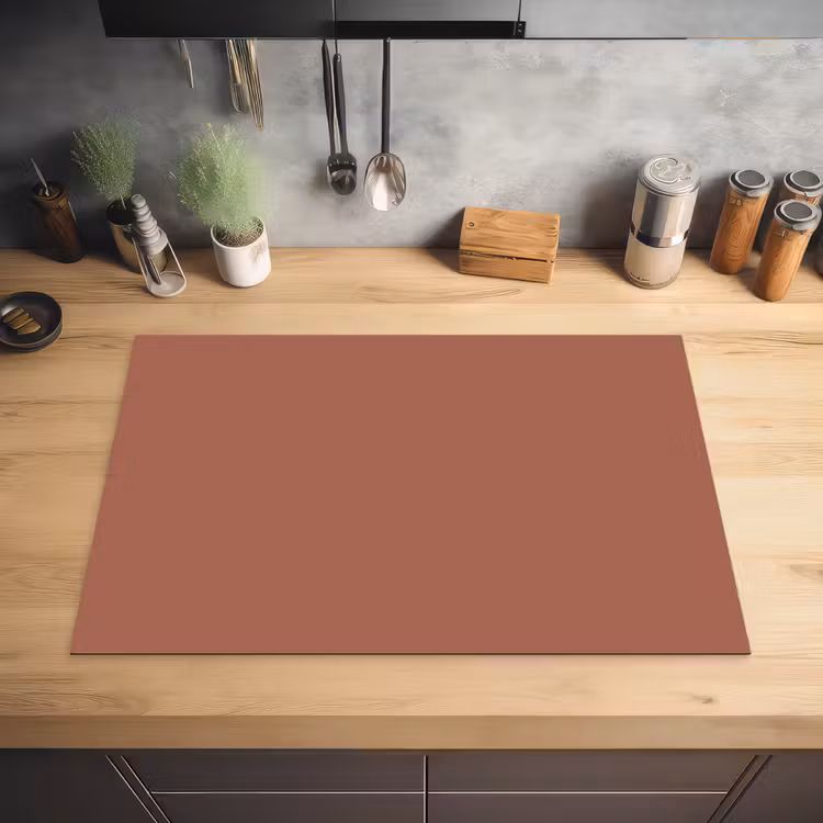Baked - Earth - Oranje Inductie beschermer vinyl 3mm klein 276 -sfeer5
