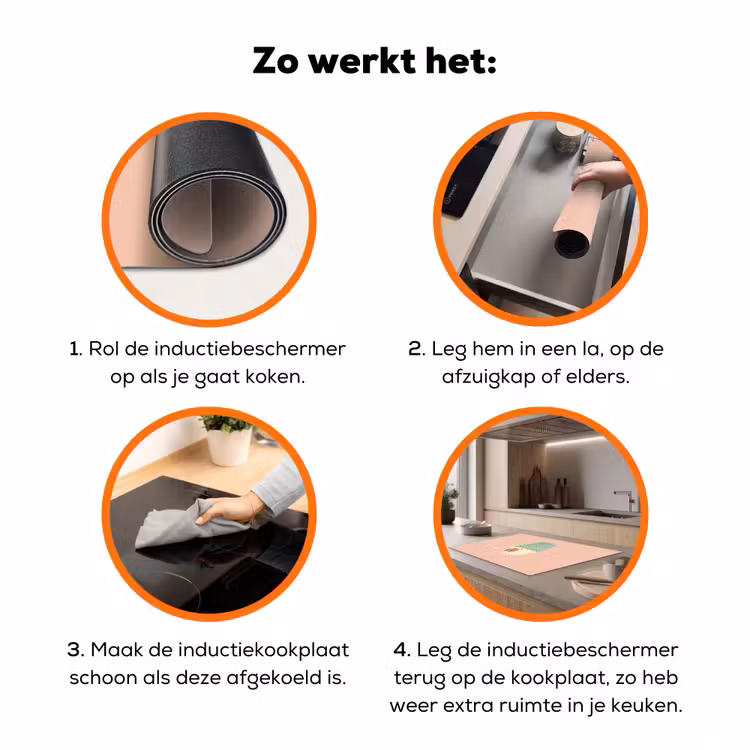 Bakje - Ijs - Aardbei - Roze Inductie beschermer vinyl 3mm klein -zzzzzzz-td-werking