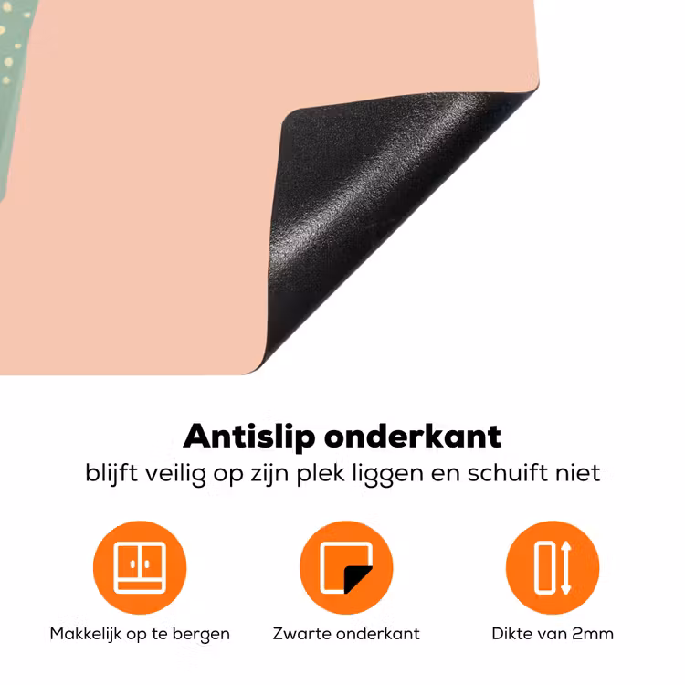 Bakje - Ijs - Aardbei - Roze Inductie beschermer vinyl 3mm klein -zzzzzzz-td-onderkant