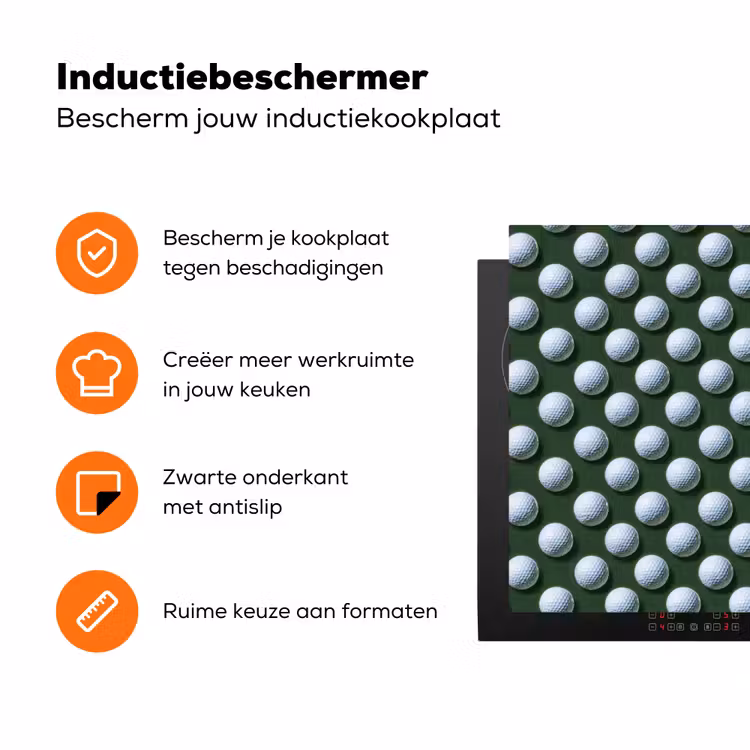 Ballen - Golf - Groen Inductie beschermer vinyl 3mm klein 276 -zzzzzzz-td-ups