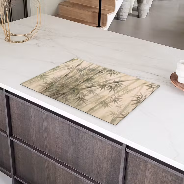 Bamboe - Bladeren - Aziatisch - Groen - Natuur Inductie beschermer vinyl 3mm klein -sfeer8