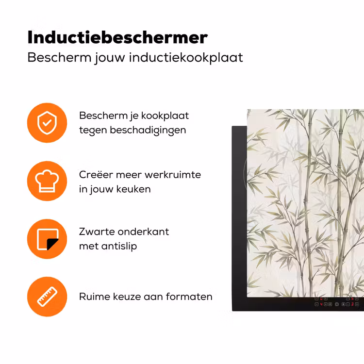 Bamboe - Bladeren - Natuur - Aquarel - Groen Inductie beschermer vinyl 3mm klein -zzzzzzz-td-ups