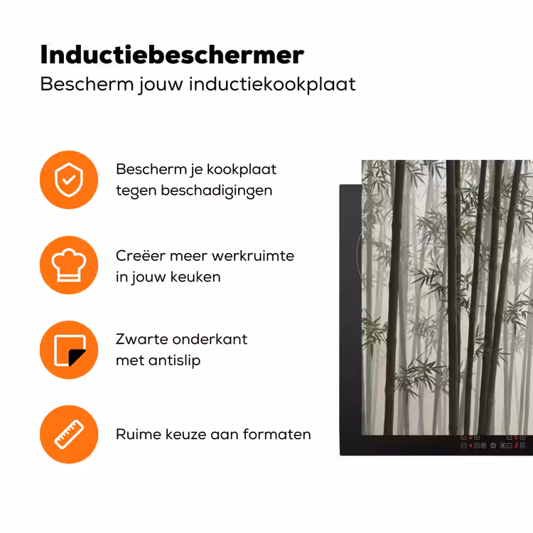 Bamboe - Bos - Mist - Natuur Inductie beschermer vinyl 3mm klein -zzzzzzz-td-ups