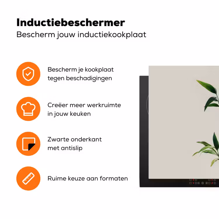 Bamboestengels - Sierlijk - Groen Inductie beschermer vinyl 3mm klein -zzzzzzz-td-ups