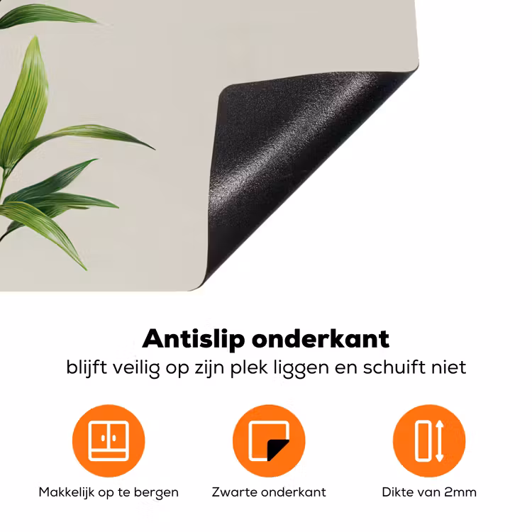 Bamboestengels - Sierlijk - Groen Inductie beschermer vinyl 3mm klein -zzzzzzz-td-onderkant