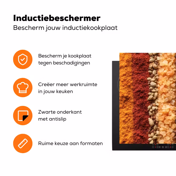 Banen - Verticaal - Kruiden - Variatie Inductie beschermer vinyl 3mm klein -zzzzzzz-td-ups