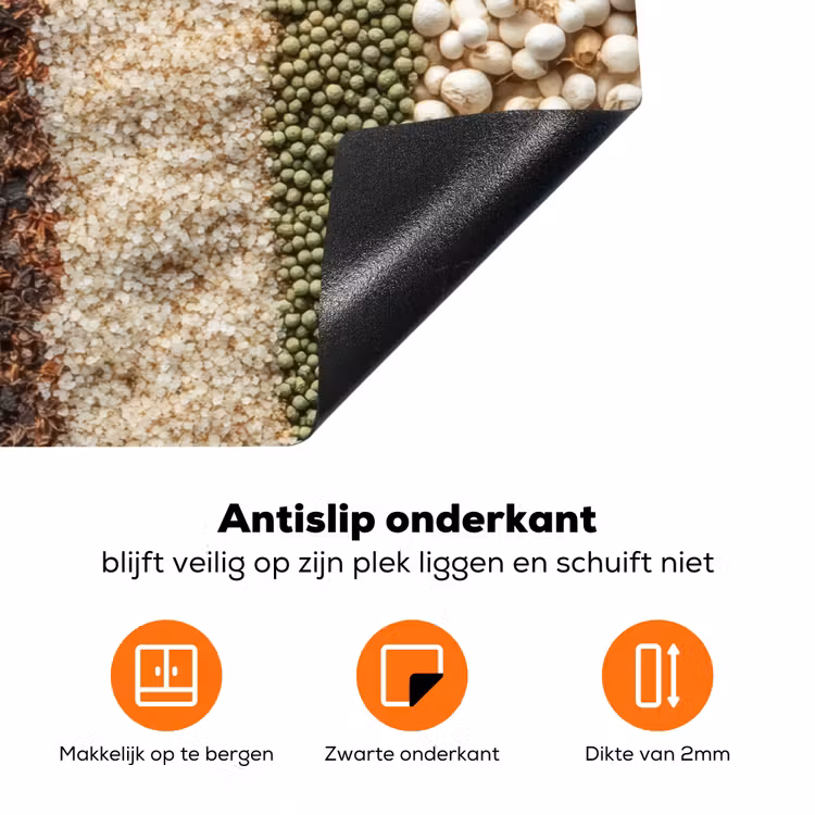 Banen - Verticaal - Kruiden - Variatie Inductie beschermer vinyl 3mm klein -zzzzzzz-td-onderkant
