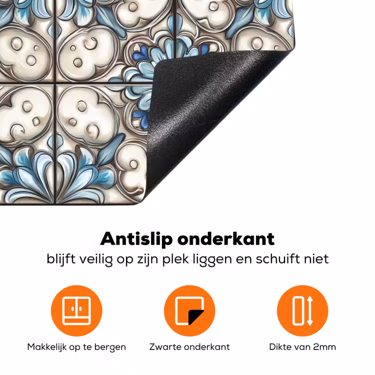 Barok - Tegel - Kleurrijk Inductie beschermer vinyl 3mm klein 276 -zzzzzzz-td-onderkant