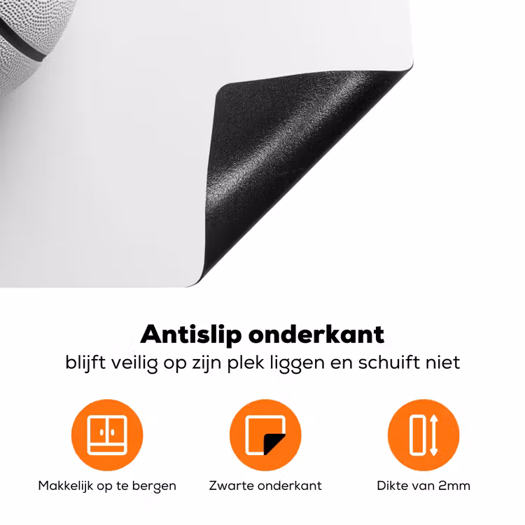 Basketbal - Wit - Schaduw - Lijnen Inductie beschermer vinyl 3mm klein -zzzzzzz-td-onderkant