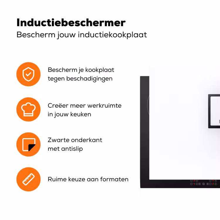 Basketbalbord - Minimalistisch - Zwart Inductie beschermer vinyl 3mm klein -zzzzzzz-td-ups